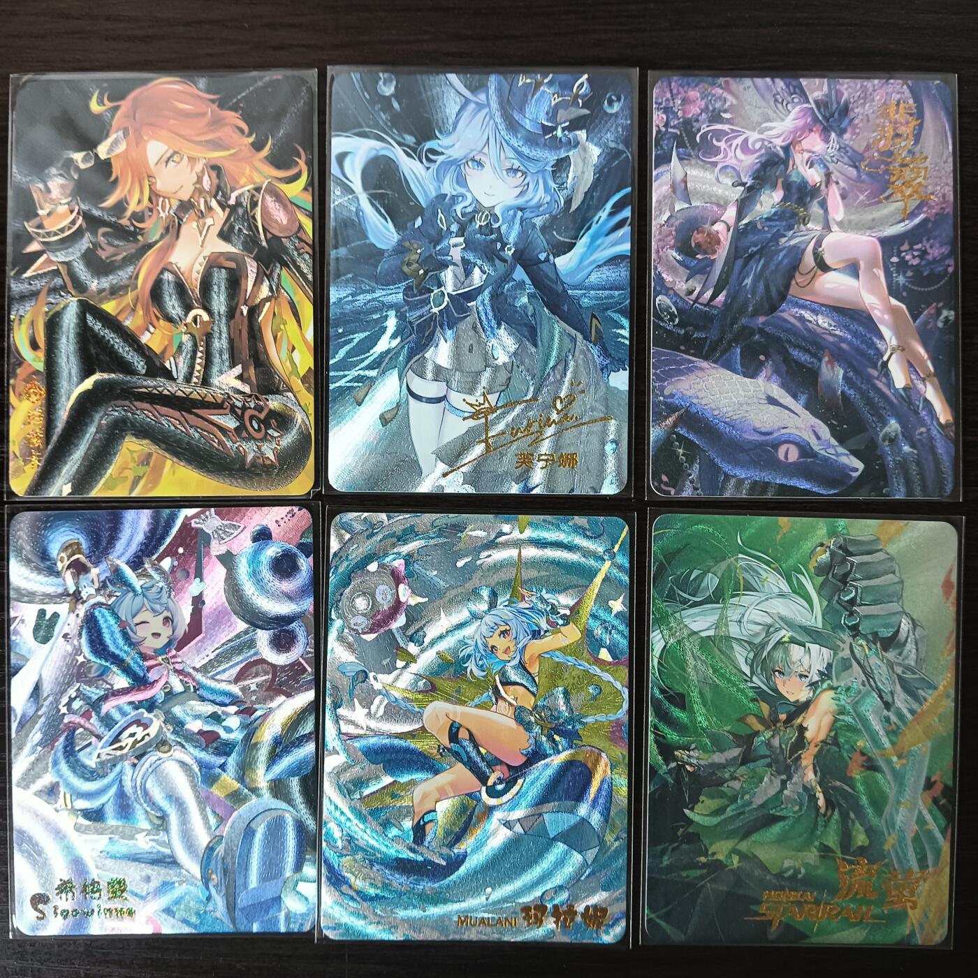 花开卡拍第29期（品控勿拍!!!拍品不寄存，运费5元，自制卡难免瑕疵，可能存在轻微撞角爆边等出厂瑕疵，品控介意勿拍！） 白花恋诗卡牌 动漫女主单卡6张合集 粗闪