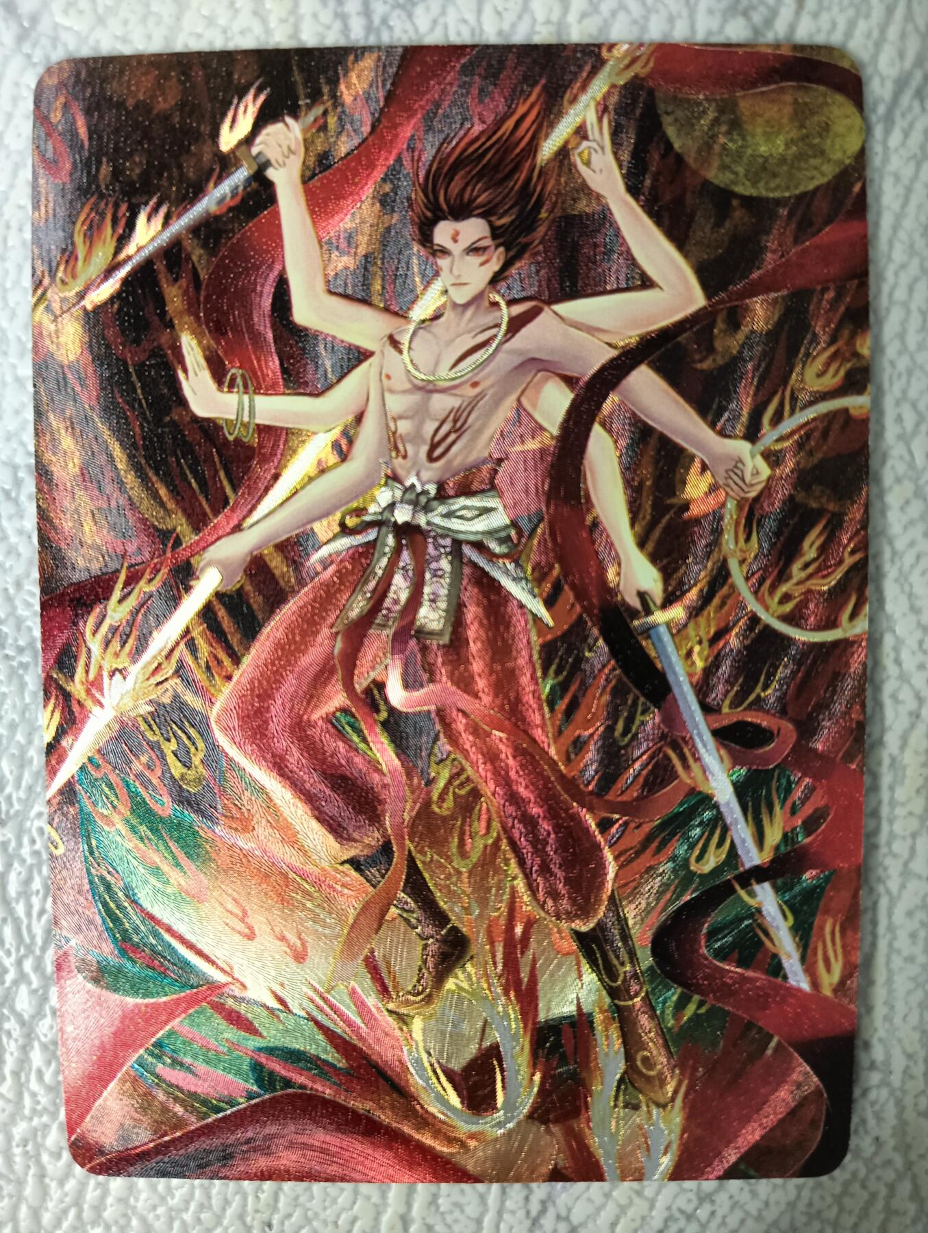 花开卡拍第29期（品控勿拍!!!拍品不寄存，运费5元，自制卡难免瑕疵，可能存在轻微撞角爆边等出厂瑕疵，品控介意勿拍！） 冰狗卡满赠 原创莲花童子哪吒 粗闪
