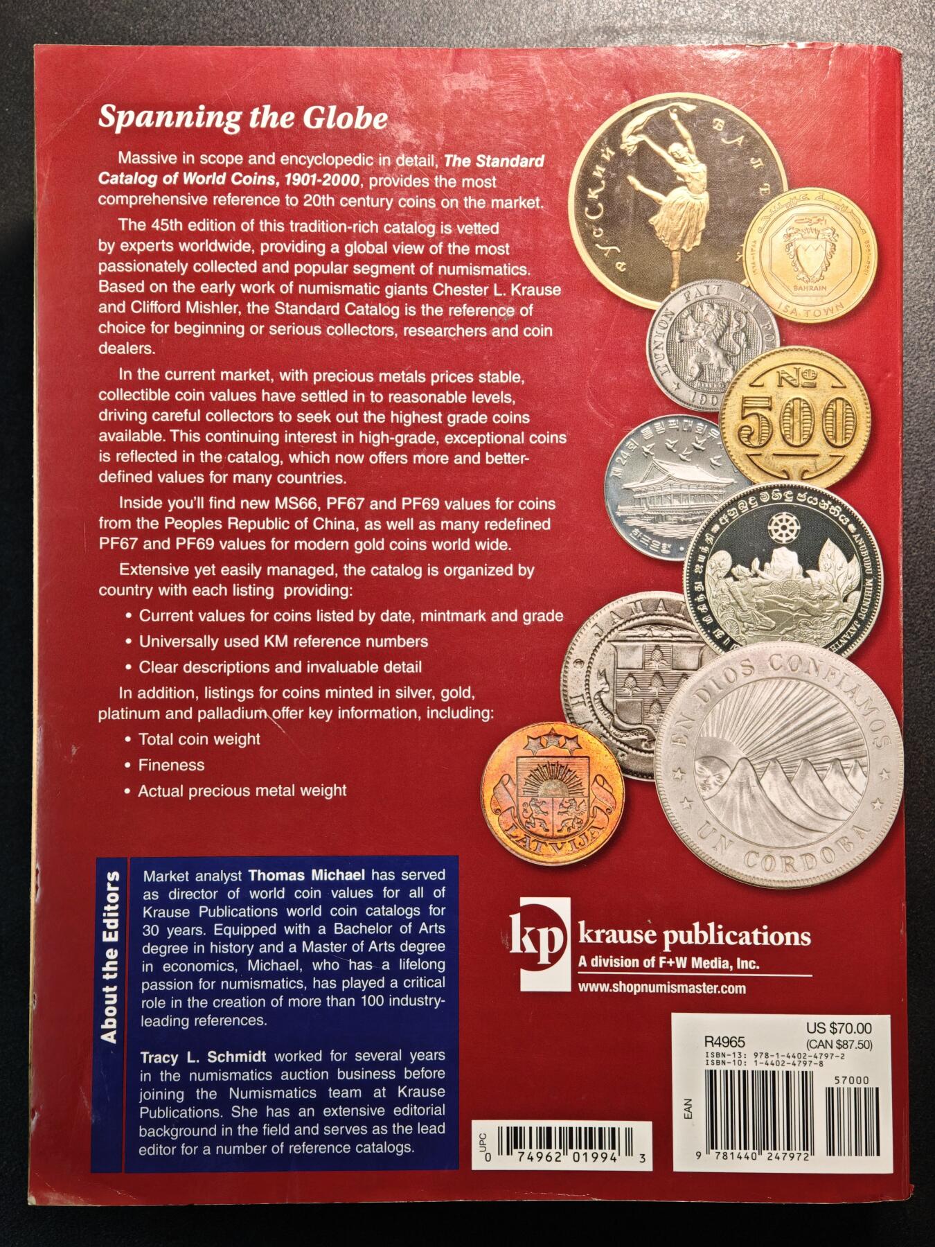【德藏】世界币章拍卖第136期（拍品征集中~欢迎藏友联系） 96新 2018版克劳斯1901-2000世界硬币目录 全书约2384页