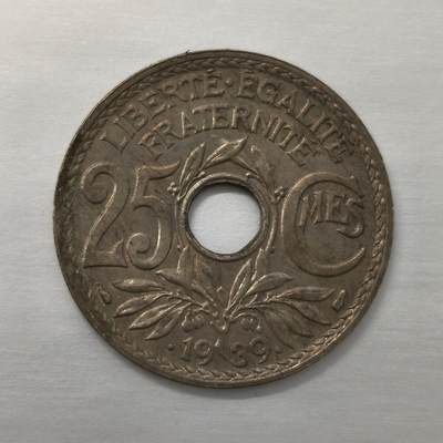 Krab外币市集Vol.18 - 法国1939年25分