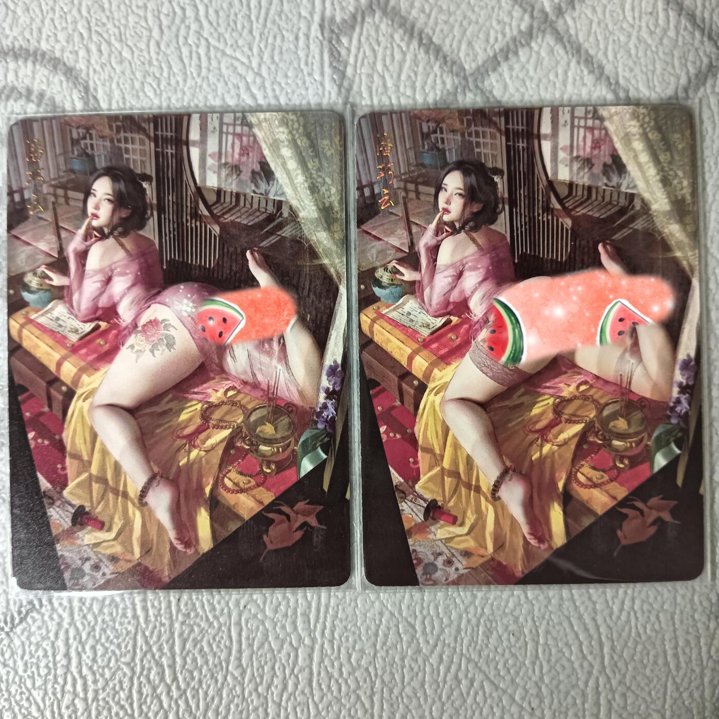 花开卡拍第29期（品控勿拍!!!拍品不寄存，运费5元，自制卡难免瑕疵，可能存在轻微撞角爆边等出厂瑕疵，品控介意勿拍！） 燎原卡牌 焱卡文化 刷子人间传 潘巧云，普卡，一套两张