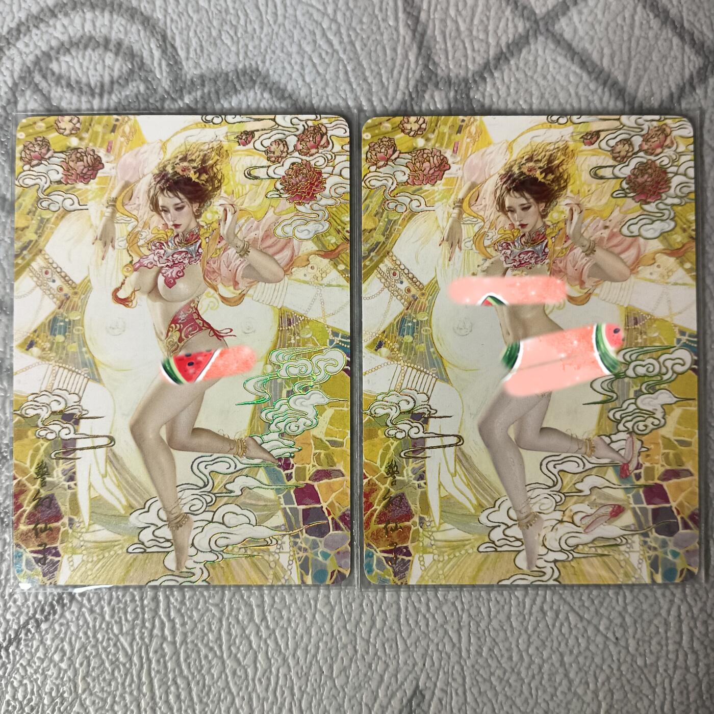 花开卡拍第29期（品控勿拍!!!拍品不寄存，运费5元，自制卡难免瑕疵，可能存在轻微撞角爆边等出厂瑕疵，品控介意勿拍！） 燎原卡牌 焱卡文化 刷子太虚幻境 警幻仙子，幻彩普卡，一套两张
