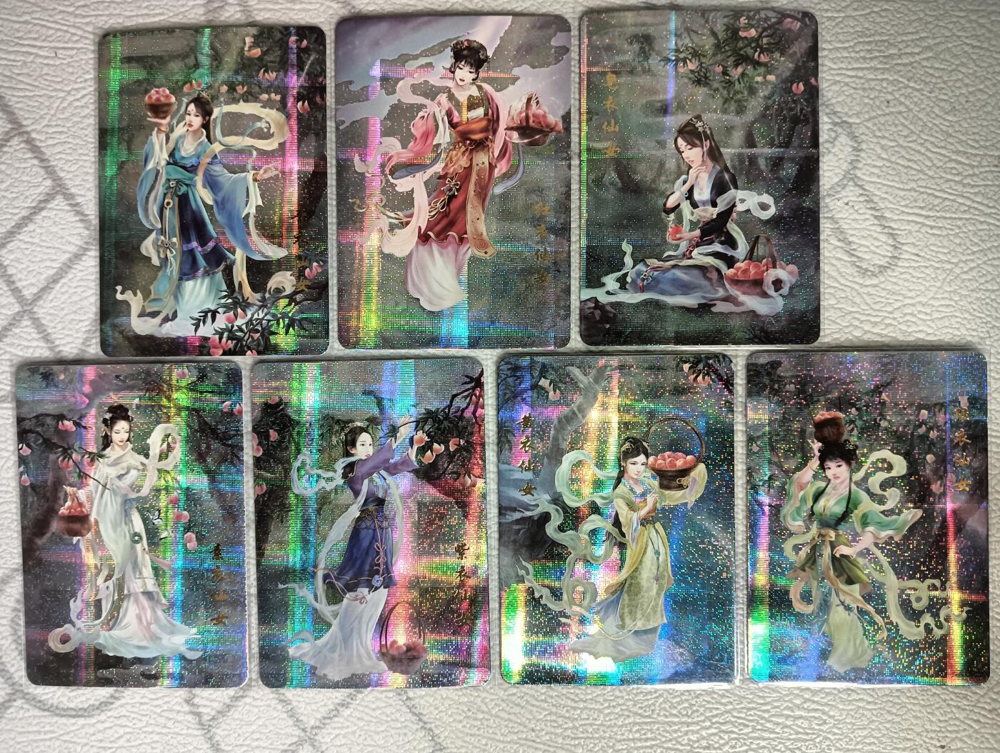花开卡拍第29期（品控勿拍!!!拍品不寄存，运费5元，自制卡难免瑕疵，可能存在轻微撞角爆边等出厂瑕疵，品控介意勿拍！） 时光记忆 七仙女 布纹闪 特典卡