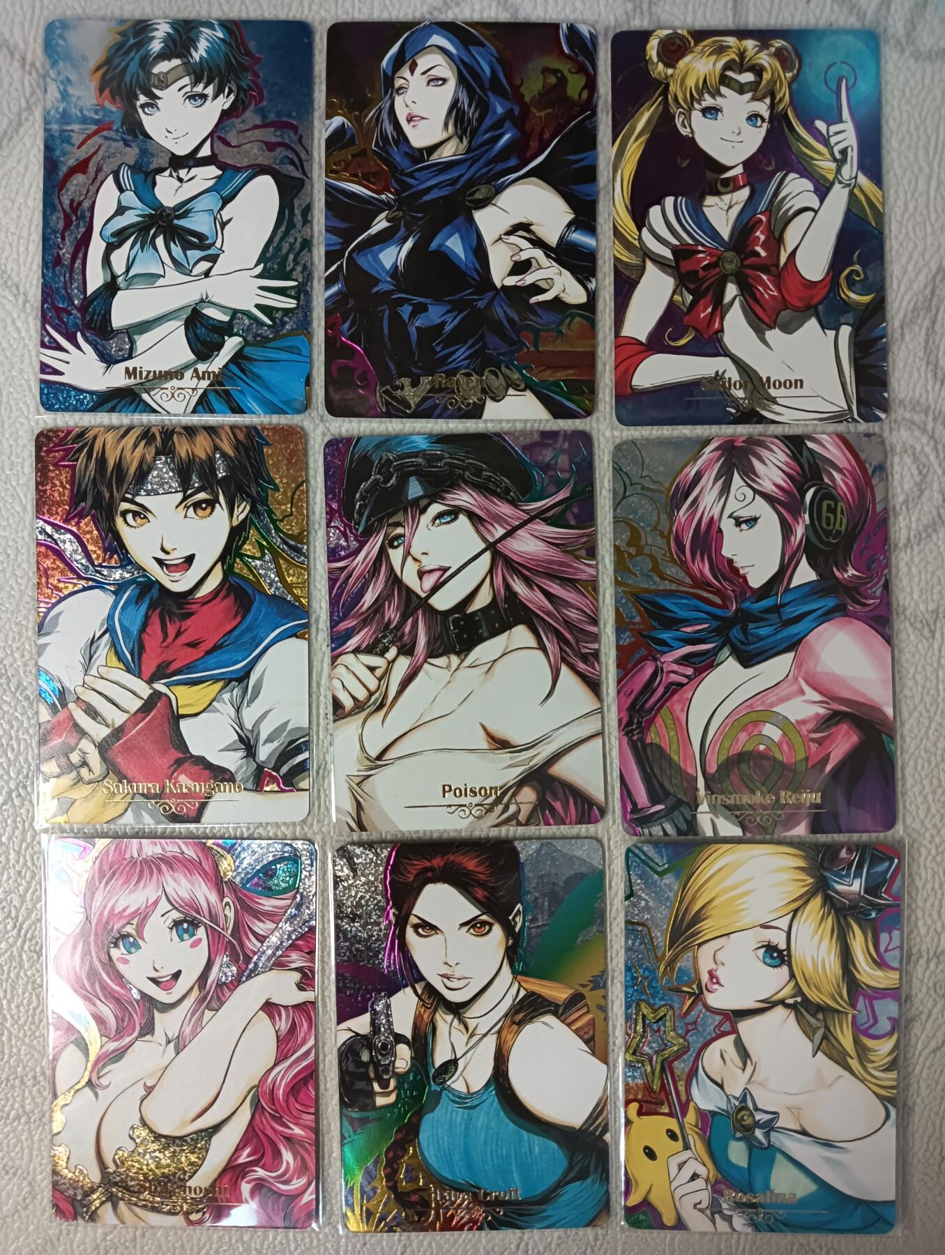 花开卡拍第29期（品控勿拍!!!拍品不寄存，运费5元，自制卡难免瑕疵，可能存在轻微撞角爆边等出厂瑕疵，品控介意勿拍！） 藏无缺 璇哥 动漫女主9张 钻闪