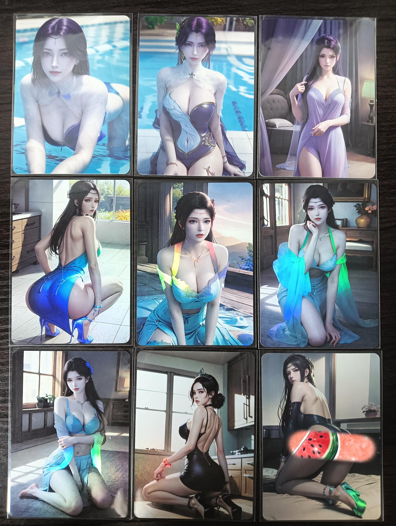 花开卡拍第29期（品控勿拍!!!拍品不寄存，运费5元，自制卡难免瑕疵，可能存在轻微撞角爆边等出厂瑕疵，品控介意勿拍！） 斗破苍穹+完美世界 云韵+云曦9张合集 彩闪 