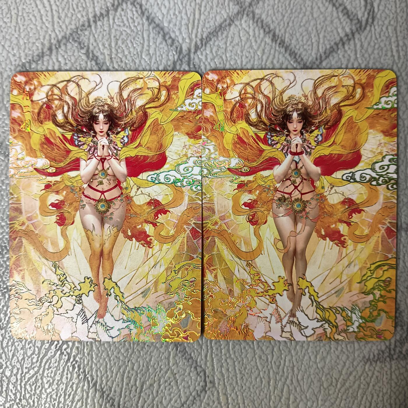 花开卡拍第29期（品控勿拍!!!拍品不寄存，运费5元，自制卡难免瑕疵，可能存在轻微撞角爆边等出厂瑕疵，品控介意勿拍！） 燎原刷子人间传 尤二姐双服饰 幻彩普卡