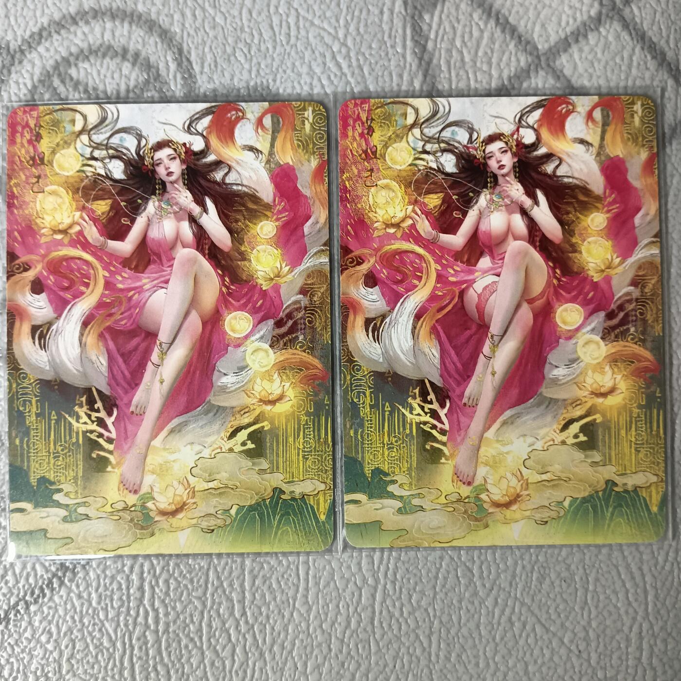 花开卡拍第29期（品控勿拍!!!拍品不寄存，运费5元，自制卡难免瑕疵，可能存在轻微撞角爆边等出厂瑕疵，品控介意勿拍！） 燎原卡牌 焱卡文化 刷子神姬传 苏妲己，普卡，一套两张