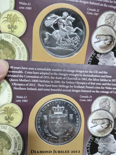 外币收藏 英国皇家铸币厂2012年英国女王伊丽莎白二世加冕登基60周年(钻石禧)精制纪念章.直径38.6mm