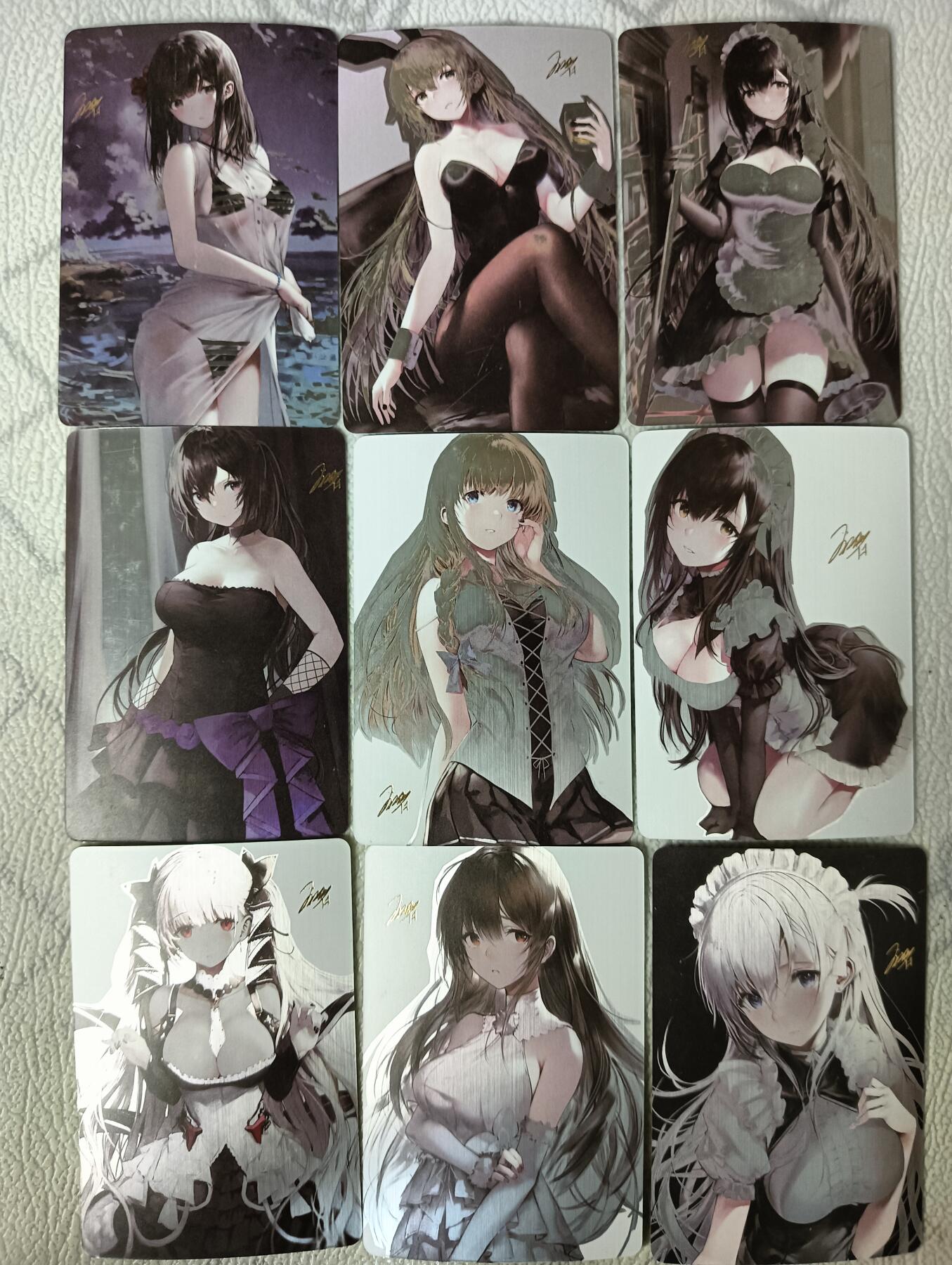 花开卡拍第29期（品控勿拍!!!拍品不寄存，运费5元，自制卡难免瑕疵，可能存在轻微撞角爆边等出厂瑕疵，品控介意勿拍！） 妹卡9张，卡背艺术，有卡背划痕瑕疵介意勿拍