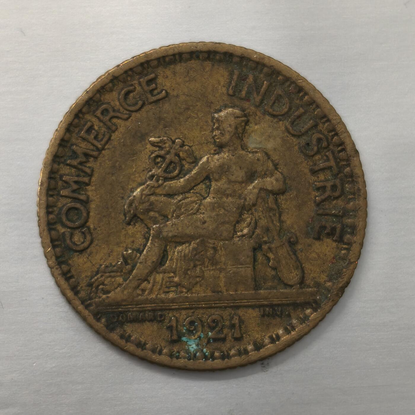 Krab外币市集Vol.18 法国商务部1921年1法郎