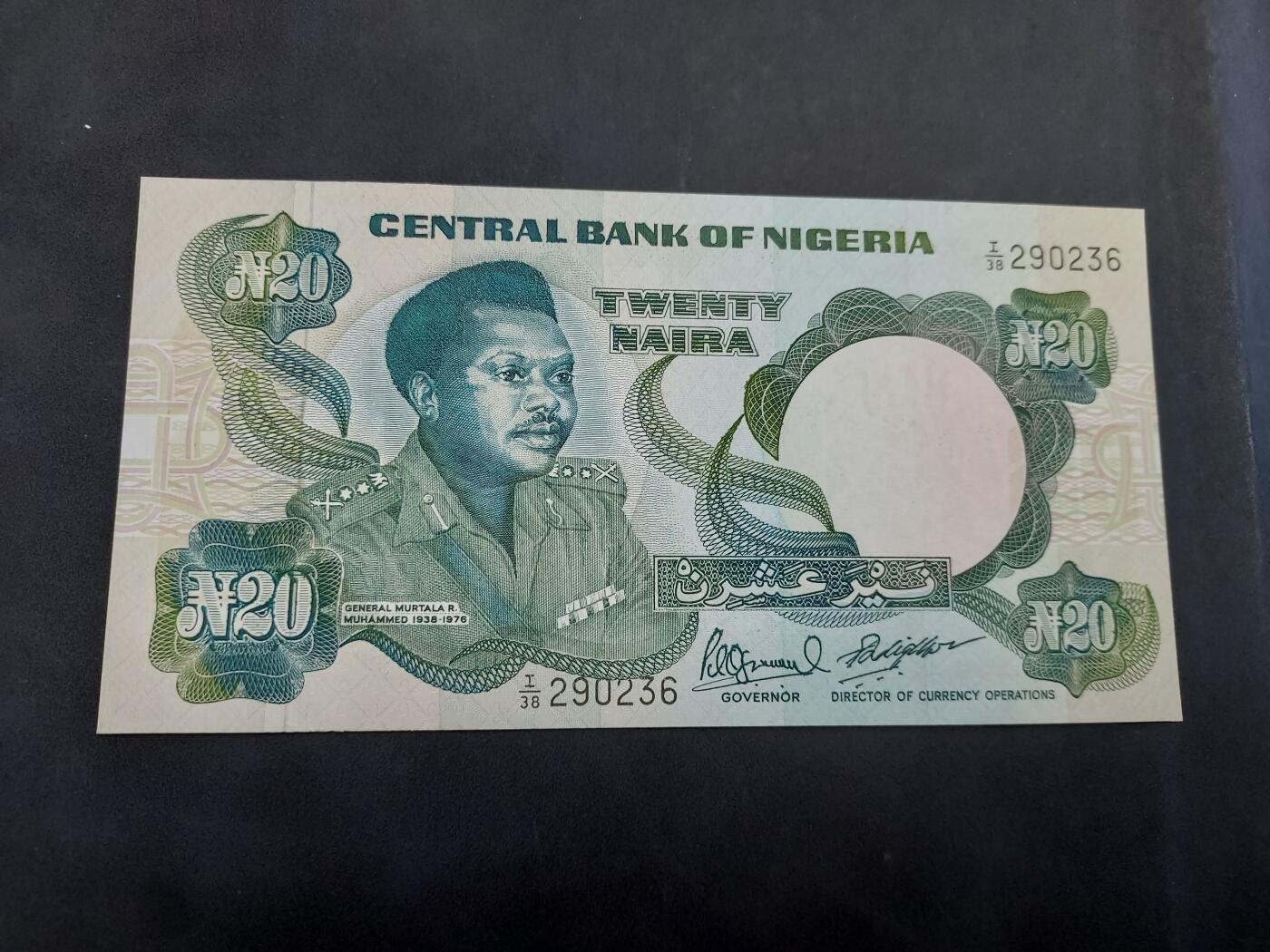 博彦收藏 7月14日钱币专场 尼日利亚 旧版 20 naira  UNC 