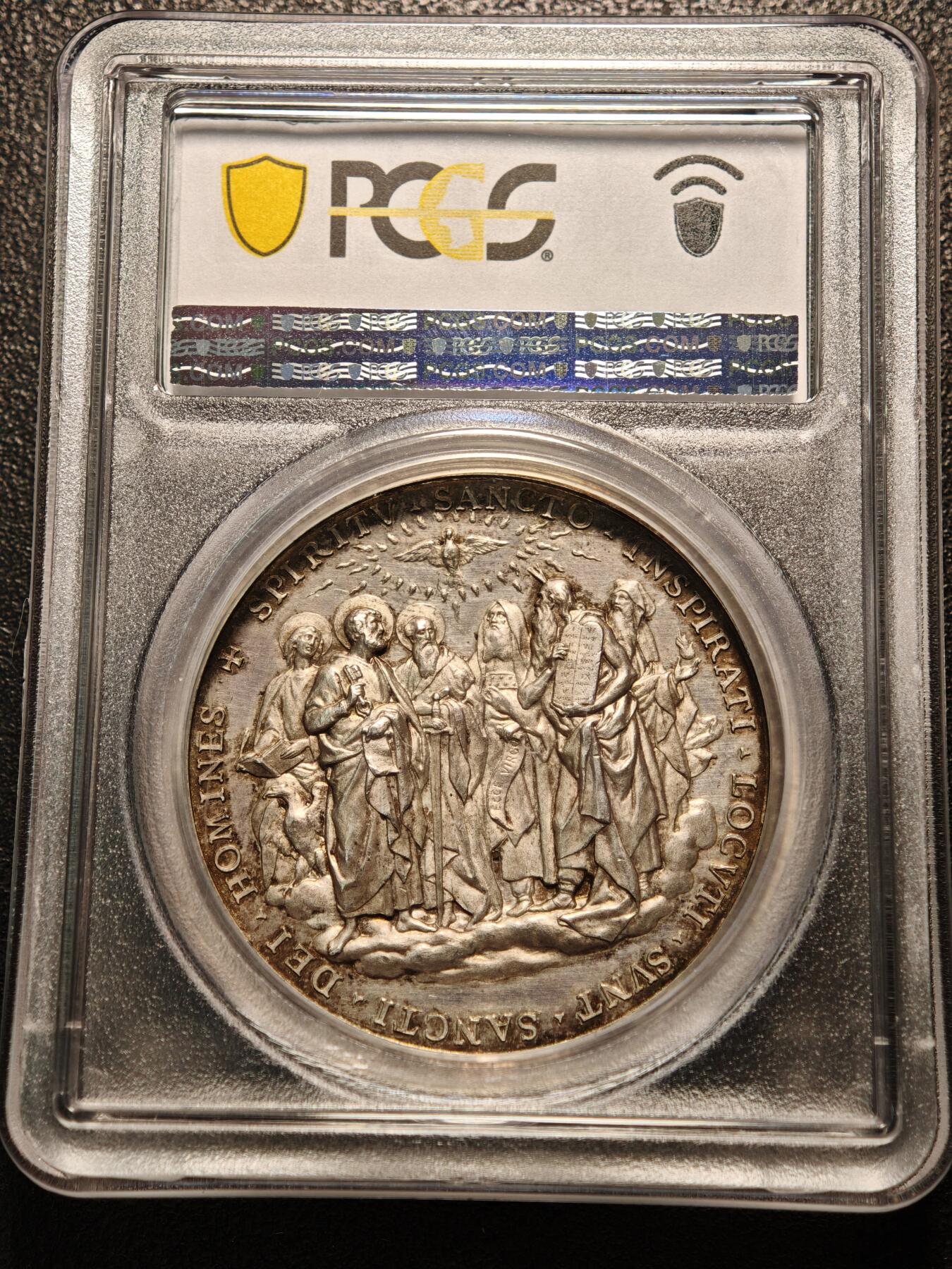【德藏】世界币章拍卖第136期（拍品征集中~欢迎藏友联系） 1903年 梵蒂冈利奥十三世教皇庇护高浮雕纪念银章 PCGS SP63 人物传神 立体感极强