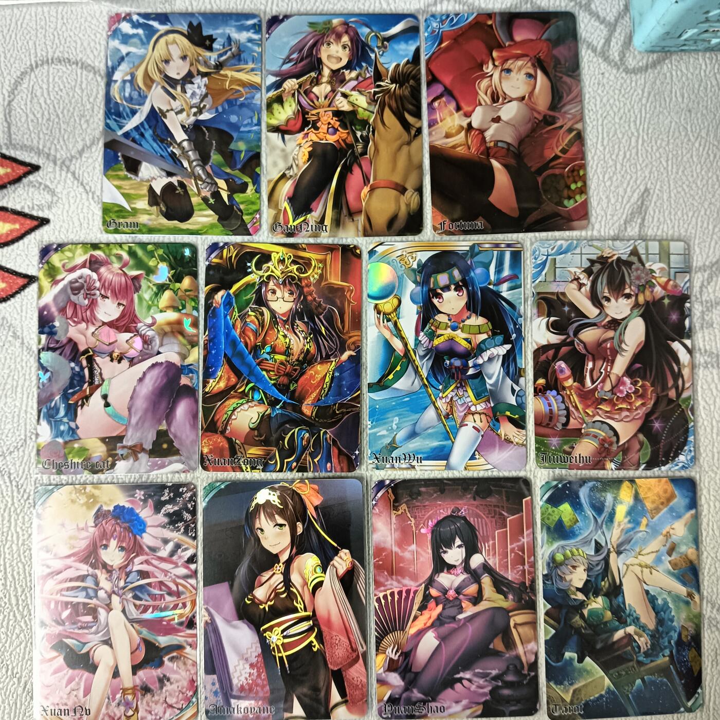花开卡拍第29期（品控勿拍!!!拍品不寄存，运费5元，自制卡难免瑕疵，可能存在轻微撞角爆边等出厂瑕疵，品控介意勿拍！） 玩卡秀 茉莉 神女一套11张 彩闪