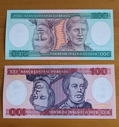 【币将精彩】纸币杂项拍卖（2025-7-13） - 巴西纸币两枚unc