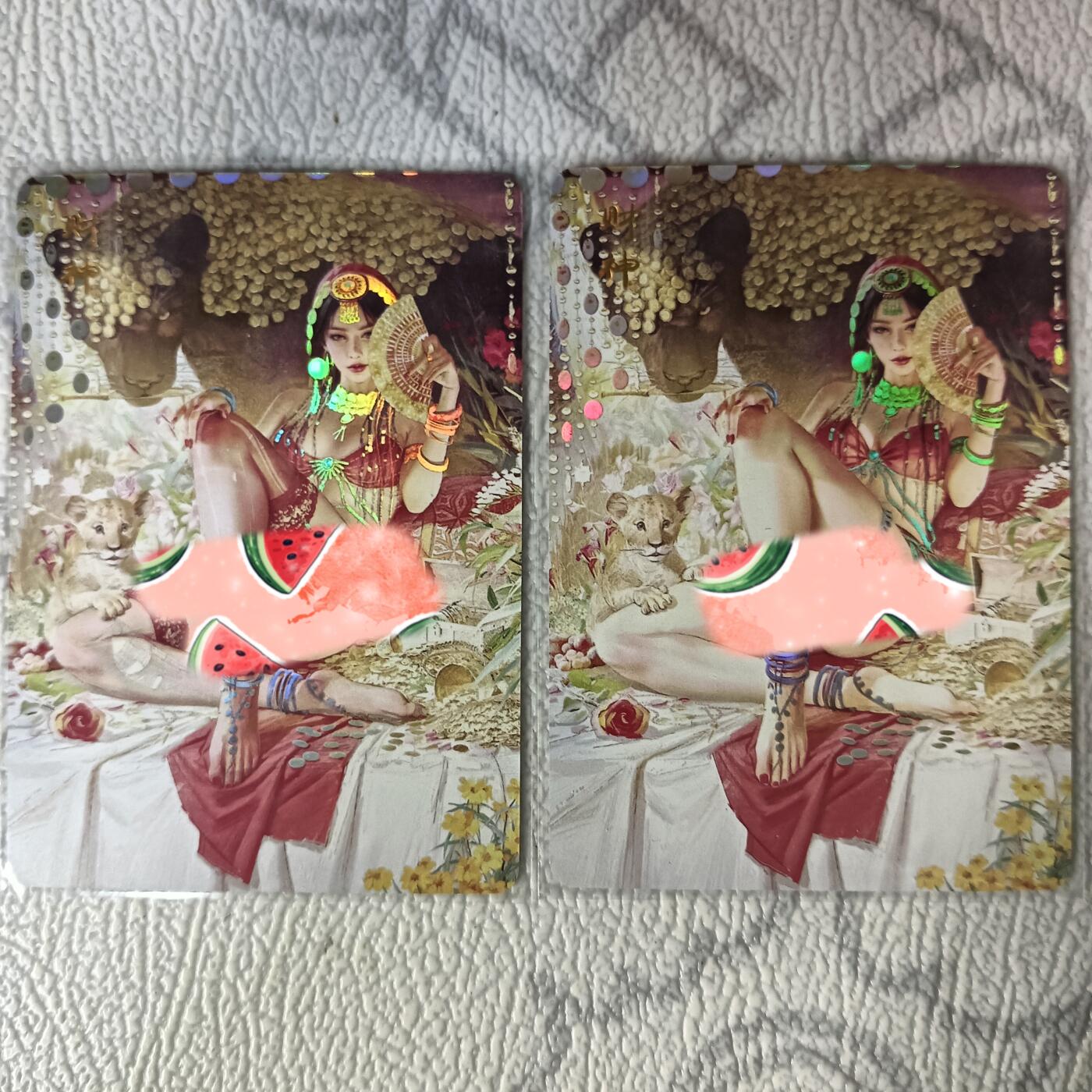 花开卡拍第29期（品控勿拍!!!拍品不寄存，运费5元，自制卡难免瑕疵，可能存在轻微撞角爆边等出厂瑕疵，品控介意勿拍！） 远景彩闪财神一对