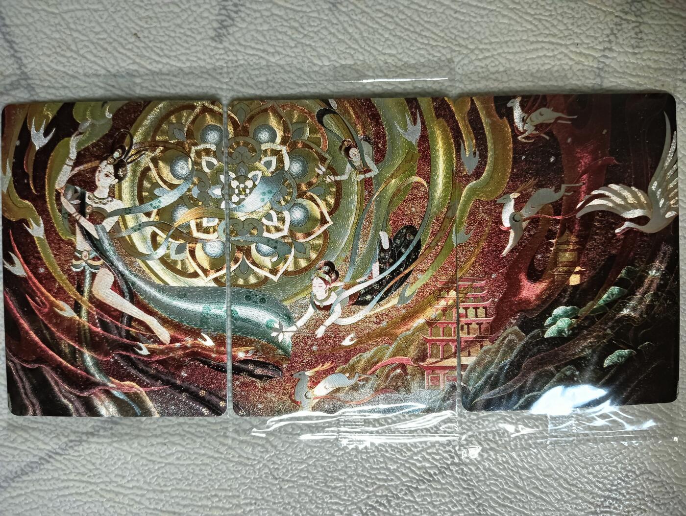 花开卡拍第29期（品控勿拍!!!拍品不寄存，运费5元，自制卡难免瑕疵，可能存在轻微撞角爆边等出厂瑕疵，品控介意勿拍！） 可可瑞听，艳子，敦煌飞仙，3拼粗闪卡，3张