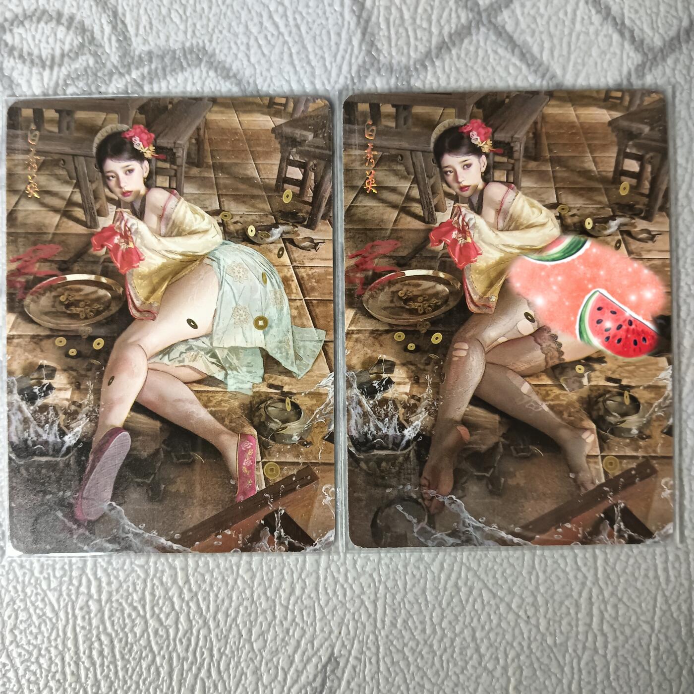 花开卡拍第29期（品控勿拍!!!拍品不寄存，运费5元，自制卡难免瑕疵，可能存在轻微撞角爆边等出厂瑕疵，品控介意勿拍！） 燎原卡牌 焱卡文化 刷子人间传 白秀英，普卡，一套两张