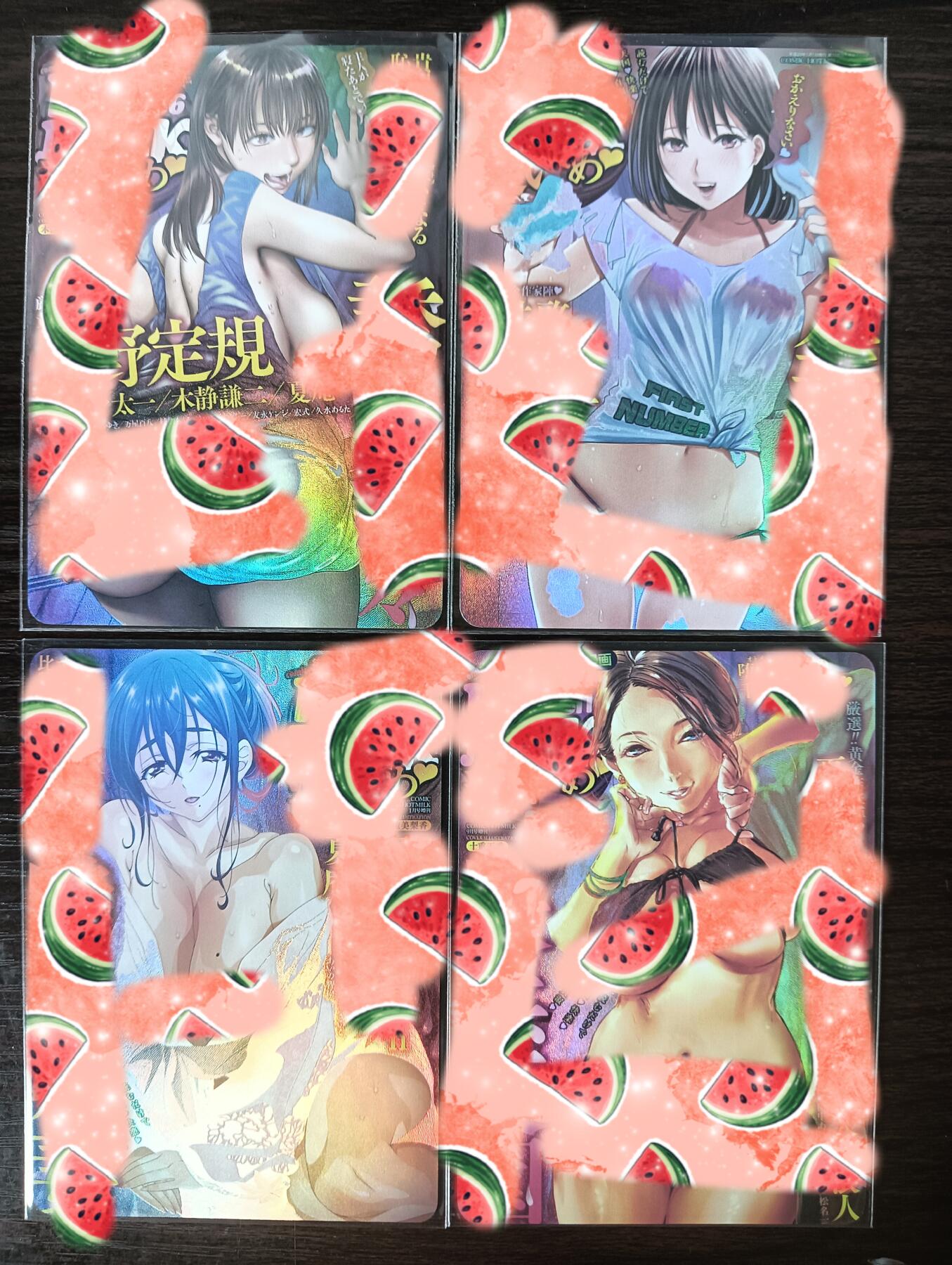花开卡拍第29期（品控勿拍!!!拍品不寄存，运费5元，自制卡难免瑕疵，可能存在轻微撞角爆边等出厂瑕疵，品控介意勿拍！） 冰狗卡牌 4张折光彩闪 卡背是艺术版
