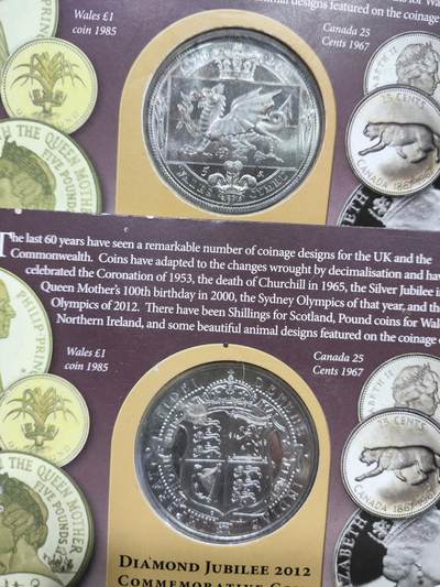 外币收藏 英国皇家铸币厂2012年英国女王伊丽莎白二世加冕登基60周年(钻石禧)精制纪念章.直径38.6mm