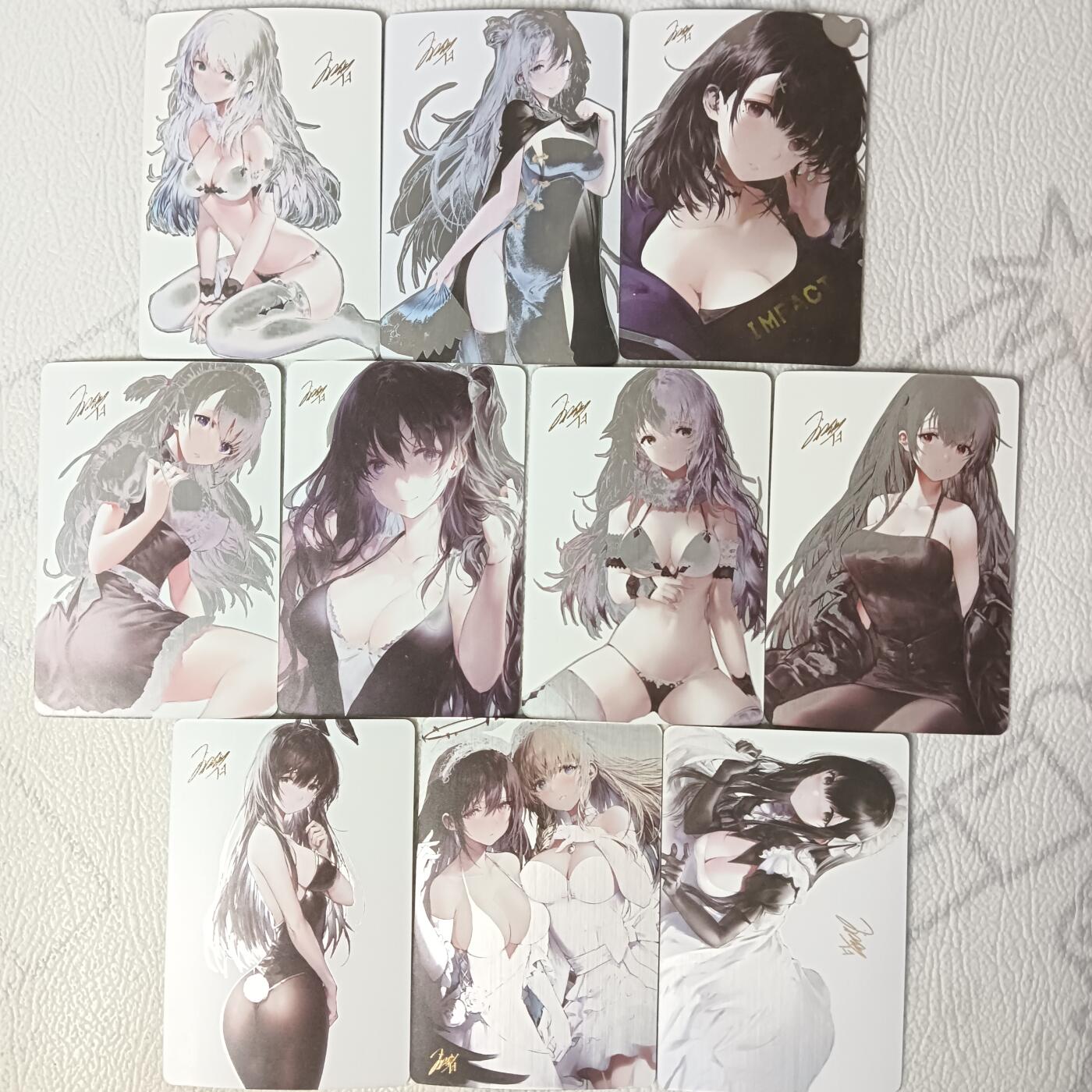 花开卡拍第29期（品控勿拍!!!拍品不寄存，运费5元，自制卡难免瑕疵，可能存在轻微撞角爆边等出厂瑕疵，品控介意勿拍！） 妹卡10张，卡背艺术