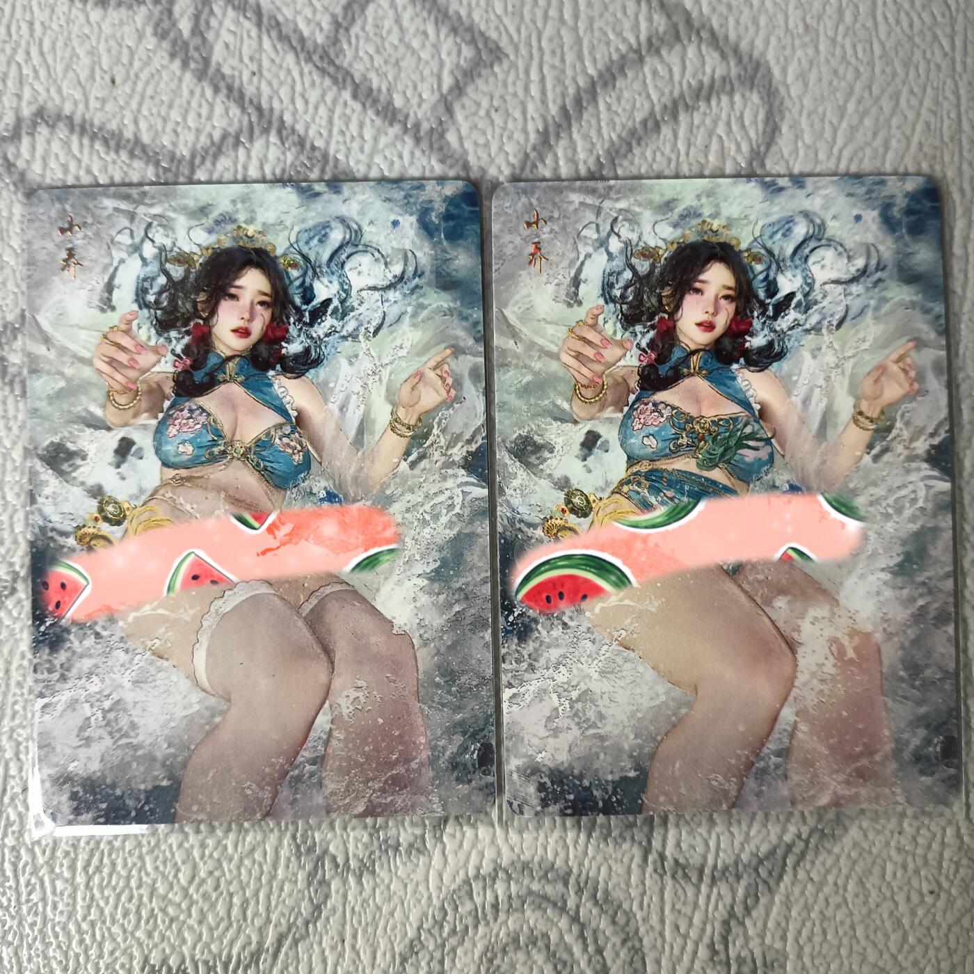 花开卡拍第29期（品控勿拍!!!拍品不寄存，运费5元，自制卡难免瑕疵，可能存在轻微撞角爆边等出厂瑕疵，品控介意勿拍！） 人间传小乔幻彩