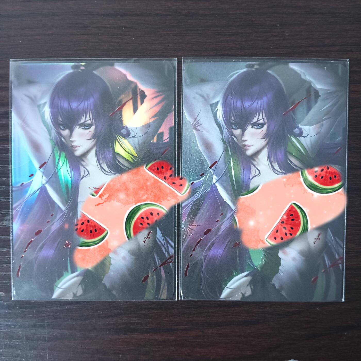 花开卡拍第29期（品控勿拍!!!拍品不寄存，运费5元，自制卡难免瑕疵，可能存在轻微撞角爆边等出厂瑕疵，品控介意勿拍！） 学园默示录卡牌 毒岛冴子彩闪+钻闪 艺术版