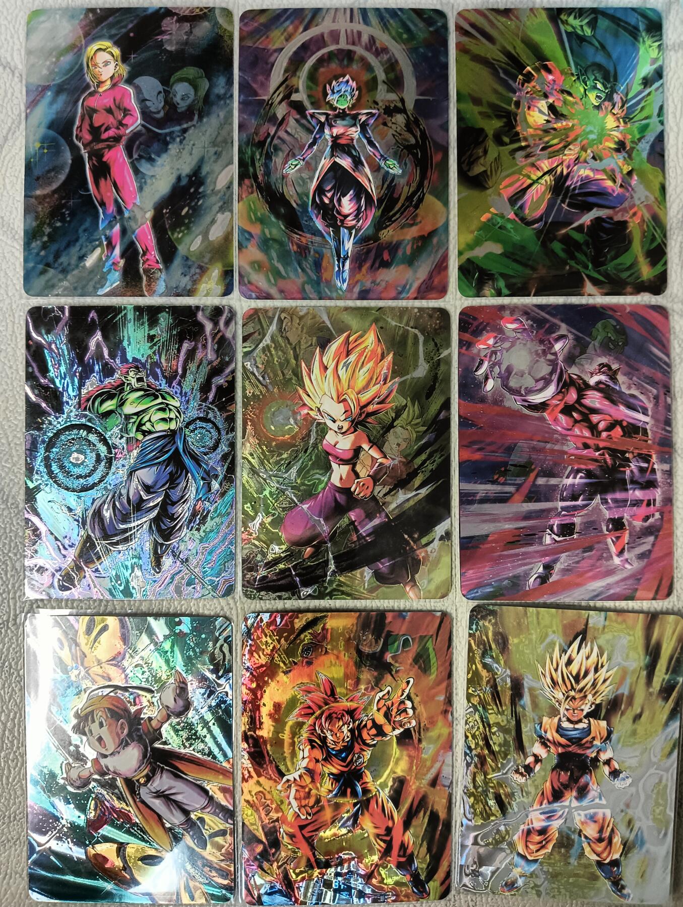 花开卡拍第29期（品控勿拍!!!拍品不寄存，运费5元，自制卡难免瑕疵，可能存在轻微撞角爆边等出厂瑕疵，品控介意勿拍！） 龙珠卡牌 光刻9张 包含人造人18号 