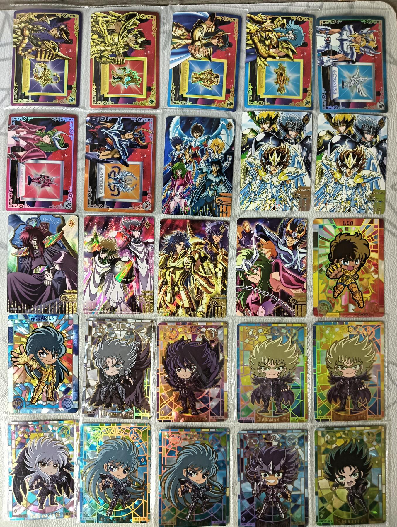 花开卡拍第29期（品控勿拍!!!拍品不寄存，运费5元，自制卡难免瑕疵，可能存在轻微撞角爆边等出厂瑕疵，品控介意勿拍！） 卡游圣斗士 mr2张 ur5张 ar36张 qr11张ssr7张 总共61张
