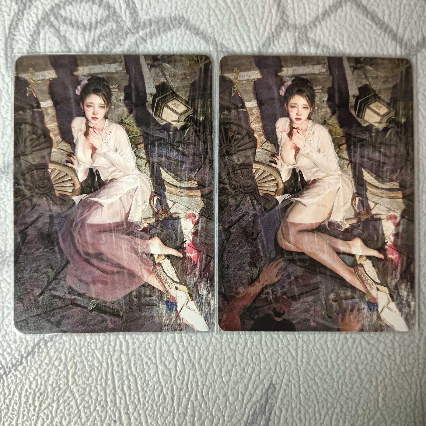 花开卡拍第29期（品控勿拍!!!拍品不寄存，运费5元，自制卡难免瑕疵，可能存在轻微撞角爆边等出厂瑕疵，品控介意勿拍！） 燎原卡牌 焱卡文化 刷子人间传 贾氏，幻彩普卡，一套两张