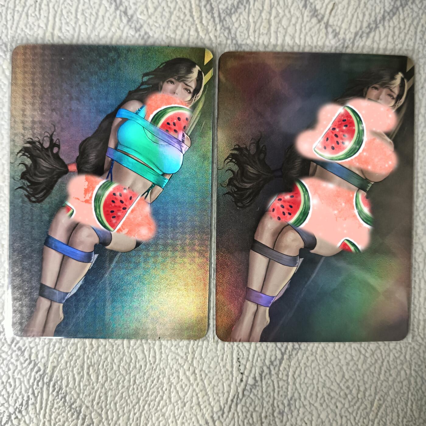 花开卡拍第29期（品控勿拍!!!拍品不寄存，运费5元，自制卡难免瑕疵，可能存在轻微撞角爆边等出厂瑕疵，品控介意勿拍！） 殿兔卡牌 韩漫坤敷少女 渐变对卡 第二张艺术版 折光彩闪