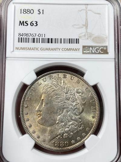 万国钱币拍卖第049期（万国夏季大拍） - NGC MS63 1880年美国摩根一美元银币 原味五彩