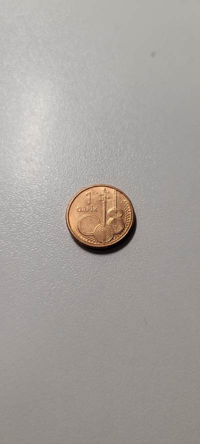 2025第十八期  阿塞拜疆1戈比地图民族乐器