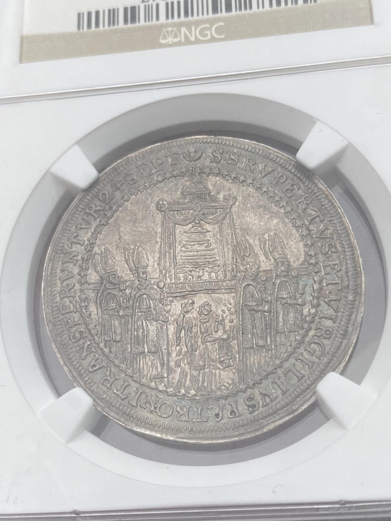 万国钱币拍卖第049期（万国夏季大拍） NGC MS63 1628年奥地利萨尔茨堡圣鲁珀特大教堂重建纪念流通1/2泰勒 原味深打欧陆深五彩 NGC亚军分收藏级