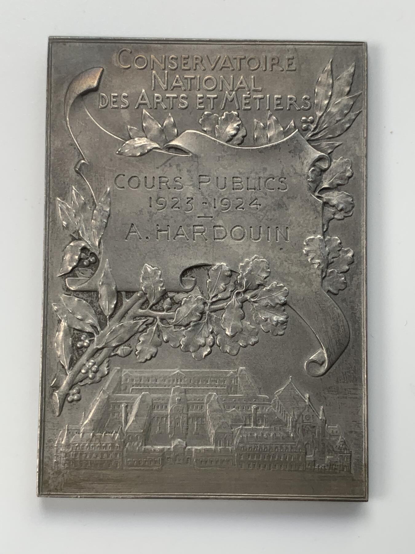 掌中浮雕-藏着的欧洲第031场 法国国家艺术学院奖章 ， 48 X 68 mm，镀银铜章， A. PATEY雕刻，五彩包浆