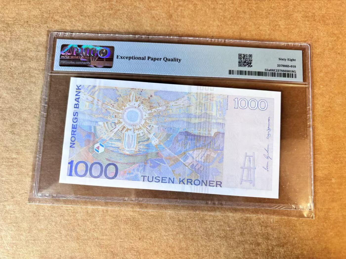 【七百期大拍 拍品火热征集中】✨Blue Auction 世界纸币精拍第690期【精】 挪威 2001年1000克朗 PMG68EPQ 超高分 
