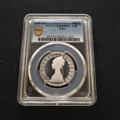 【全场包邮】纯粹捡漏拍442场 - 意大利1987年女神500里拉精制银币-PCGS PR68 DCAM