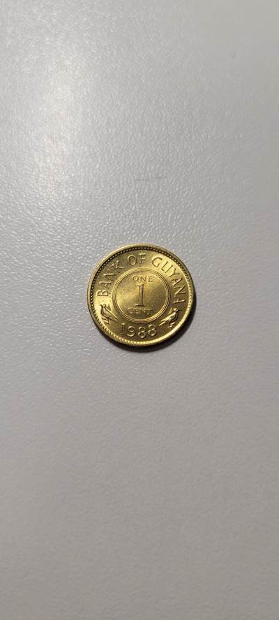 2025第十八期 【美洲】全新 圭亚那1分硬币 莲花 1988年