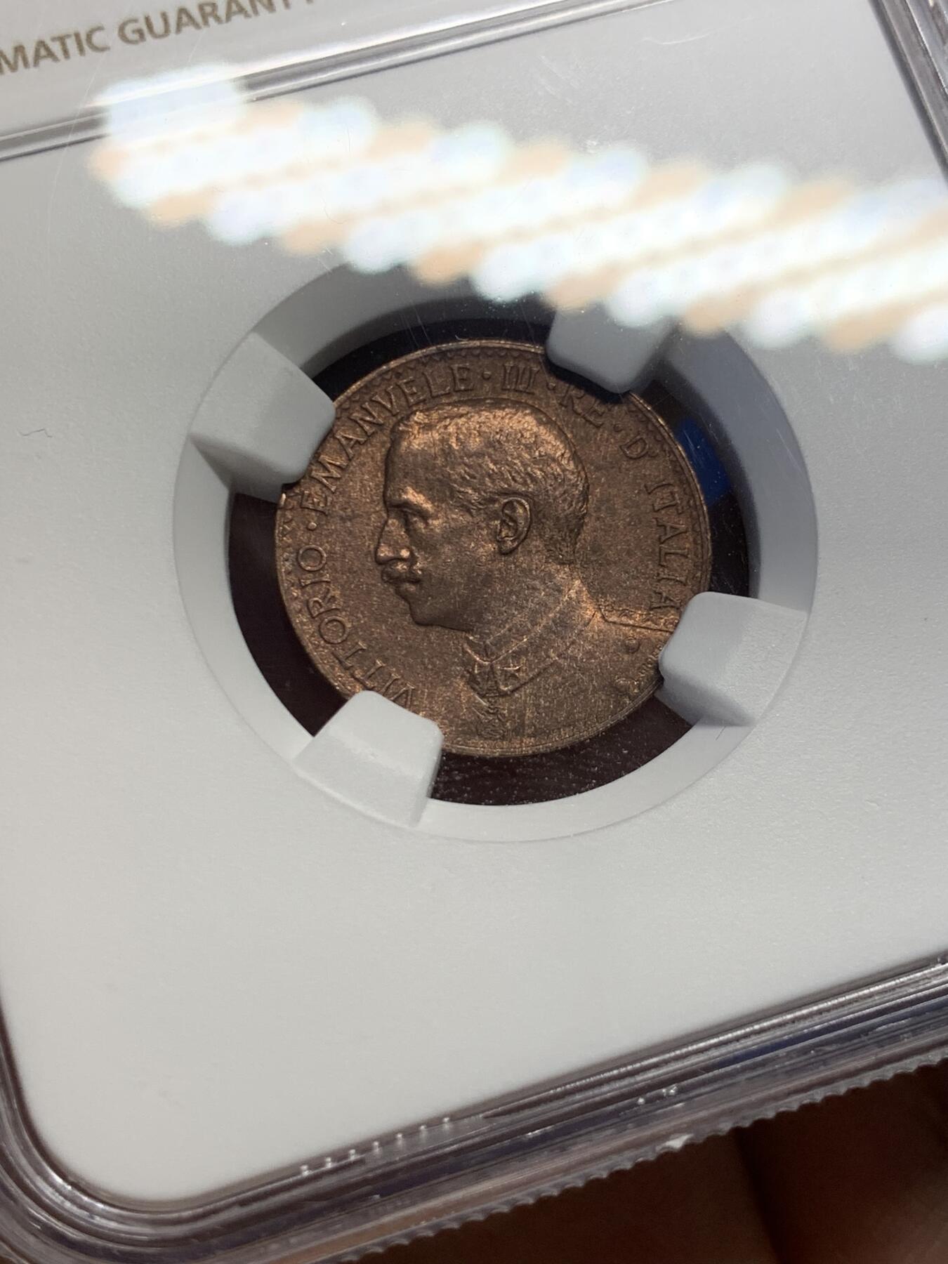 《竞宝斋》第398场 周日，周一，2场连拍 （全场包邮） NGC-UNC  意属索马里 1909R 1Besa 铜币 非常稀有的小品种