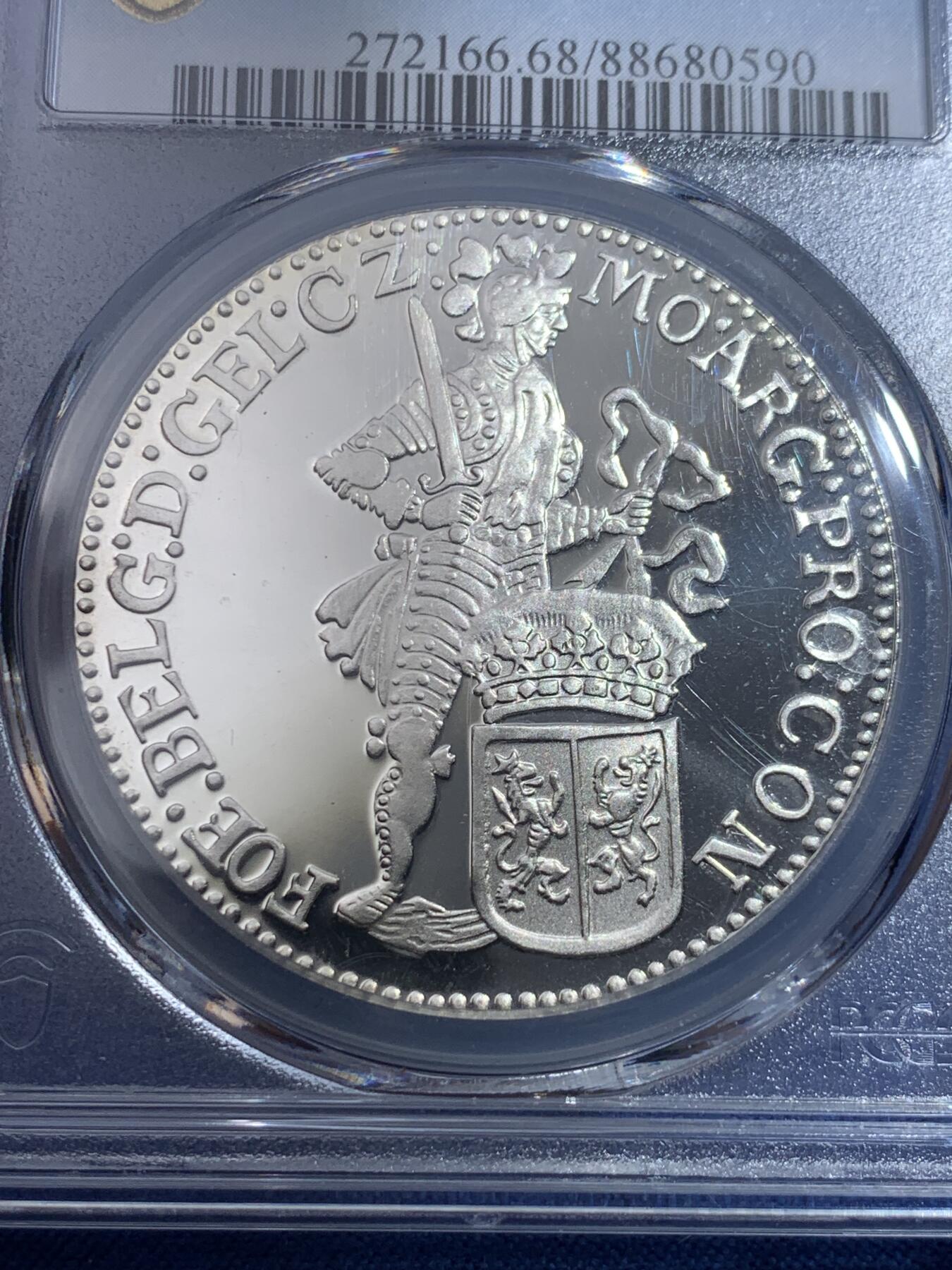 《竞宝斋》第398场 周日，周一，2场连拍 （全场包邮） PCGS-PR68DCAM 荷兰2002年海尔德兰站人武士1杜卡特银币