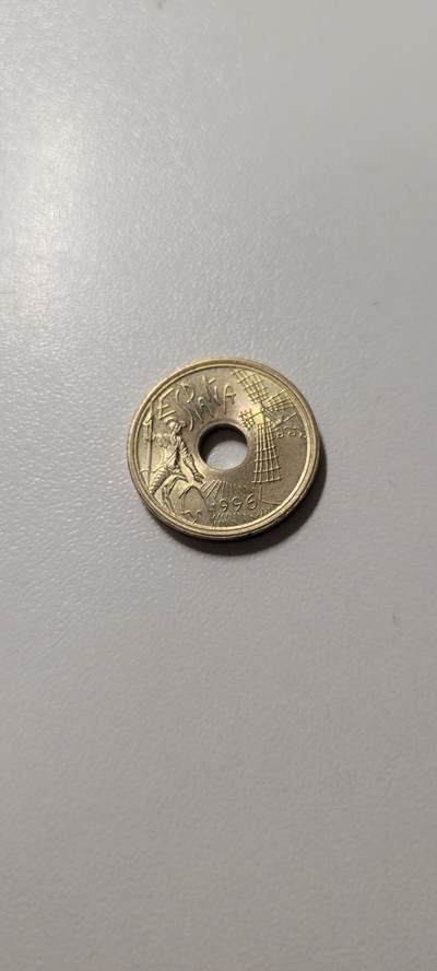 2025第十八期 好品 西班牙1996年25比塞塔纪念币 卡斯蒂利亚 唐吉柯德大战风车