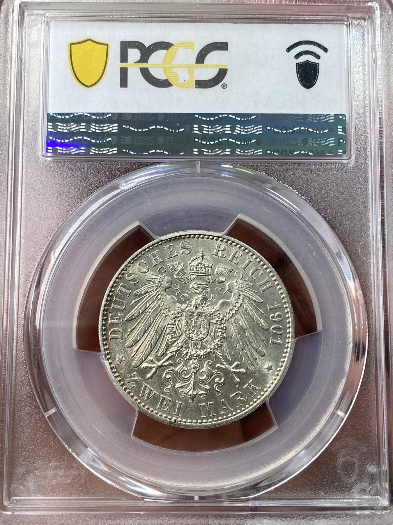 万国钱币拍卖第049期（万国夏季大拍） PCGS MS62 1901年德国普鲁士建国200周年纪念长翅2马克 转光普鲁士经典品种