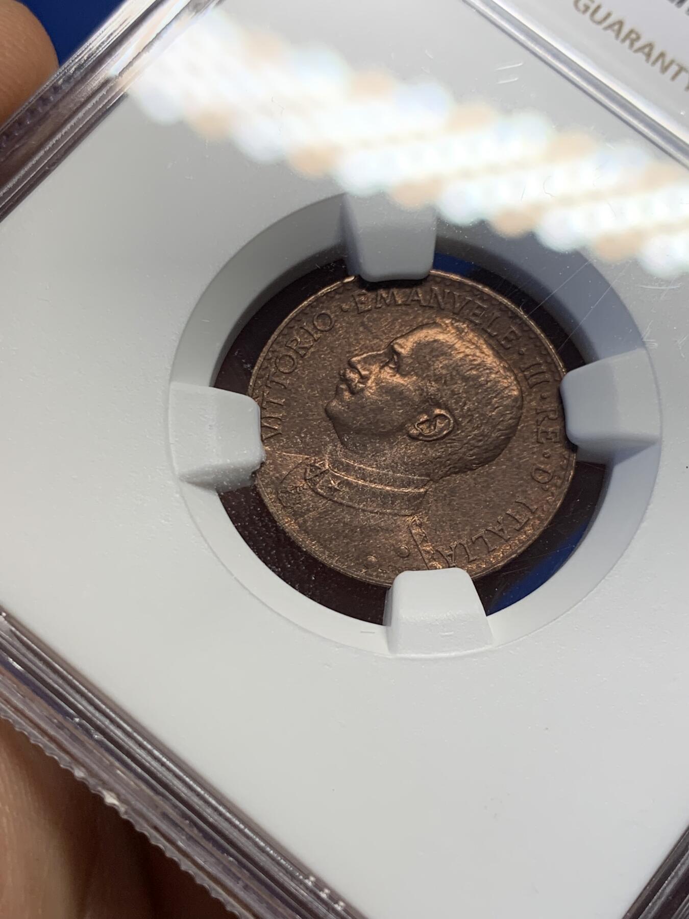 《竞宝斋》第398场 周日，周一，2场连拍 （全场包邮） NGC-UNC  意属索马里 1909R 1Besa 铜币 非常稀有的小品种