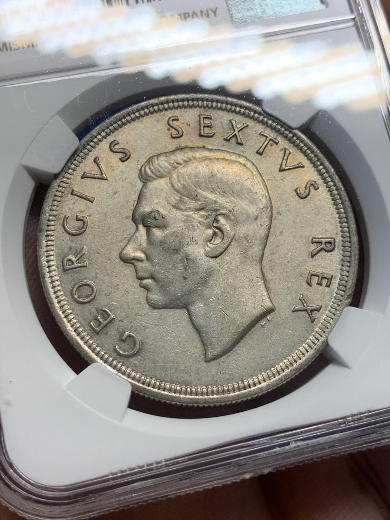 《竞宝斋》第398场 周日，周一，2场连拍 （全场包邮） NGC AU55 英属南非 1952 发现开普敦300周年纪念银币