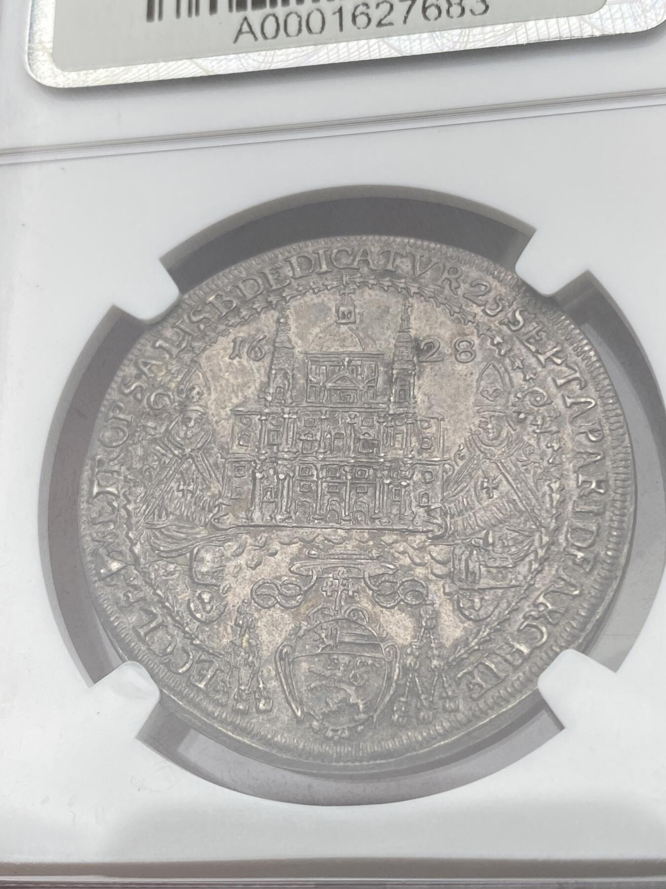万国钱币拍卖第049期（万国夏季大拍） NGC MS63 1628年奥地利萨尔茨堡圣鲁珀特大教堂重建纪念流通1/2泰勒 原味深打欧陆深五彩 NGC亚军分收藏级