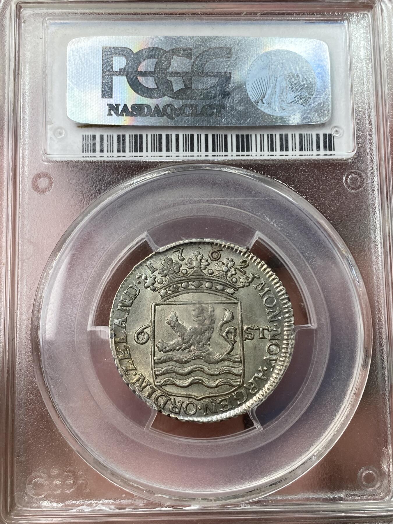 万国钱币拍卖第049期（万国夏季大拍） PCGS MS64 1762年尼德兰联省共和国泽兰省6S经典帆船小银币 原光淡彩全深打顶级收藏状态 PC唯一冠军分