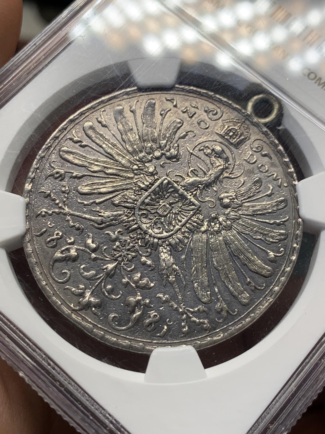 《竞宝斋》第398场 周日，周一，2场连拍 （全场包邮） NGC AU 德国 1881年 巴伐利亚慕尼黑射击节银章 设计精美