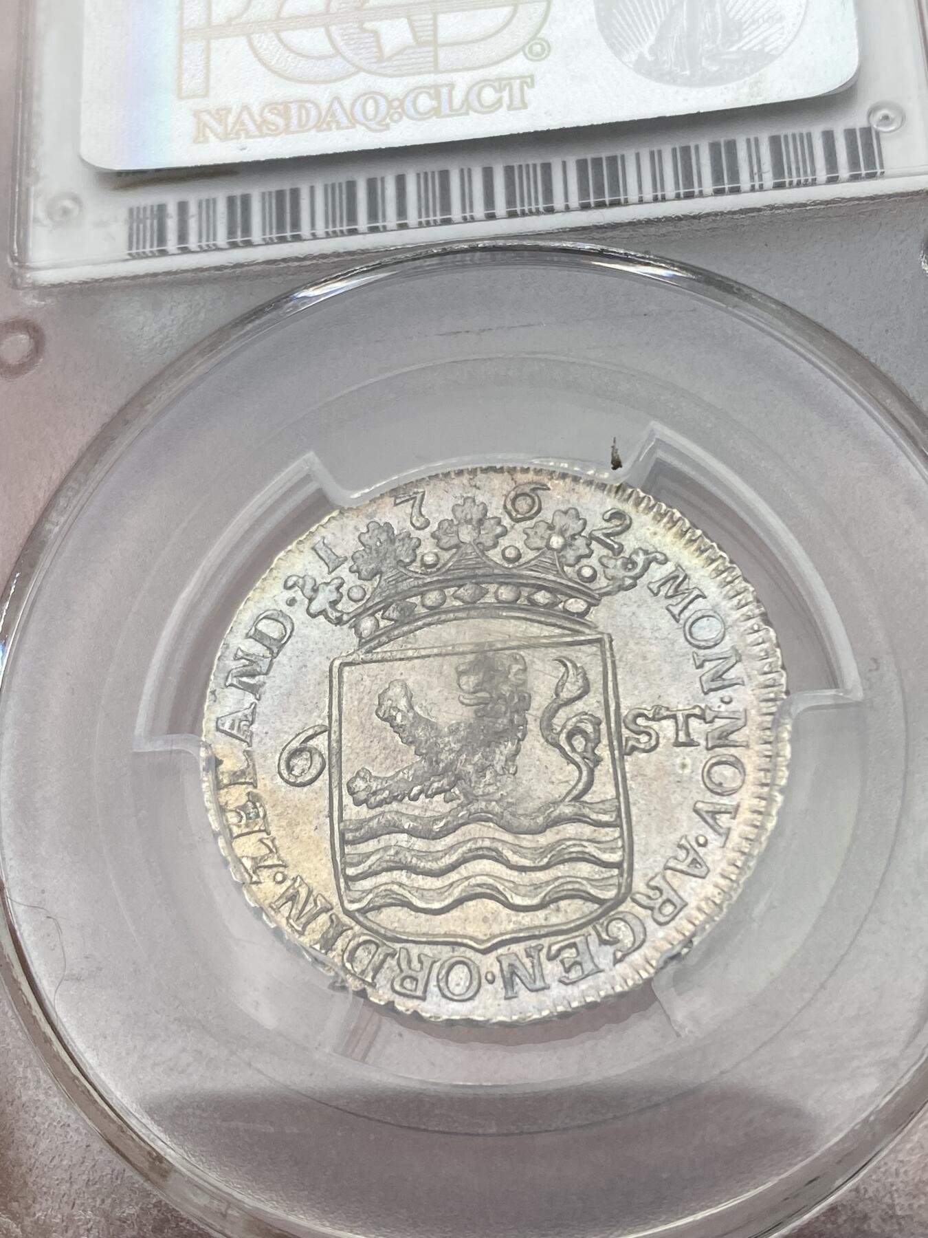 万国钱币拍卖第049期（万国夏季大拍） PCGS MS64 1762年尼德兰联省共和国泽兰省6S经典帆船小银币 原光淡彩全深打顶级收藏状态 PC唯一冠军分