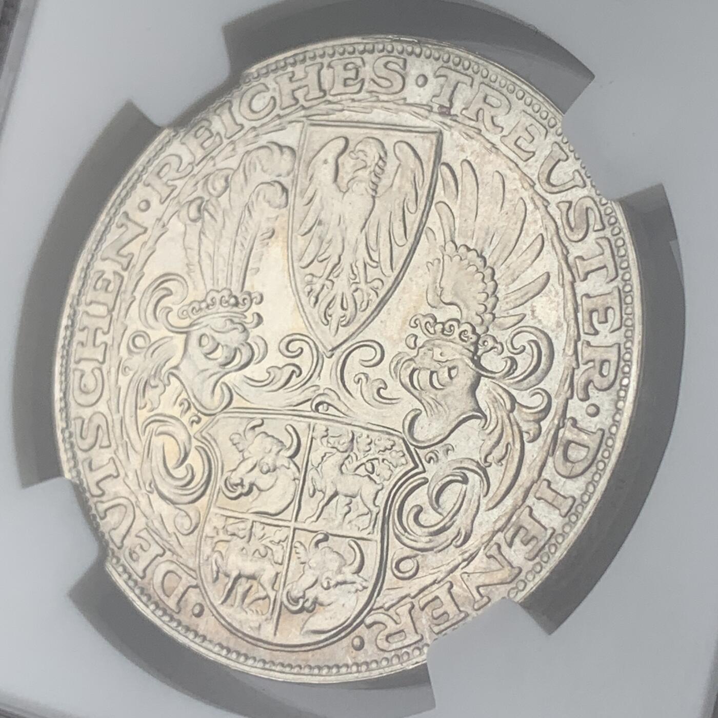 掌中浮雕-藏着的欧洲第031场 德国章牌大师卡尔.哥茨作品：NGC MS63 : 兴登堡大寿银章，36mm