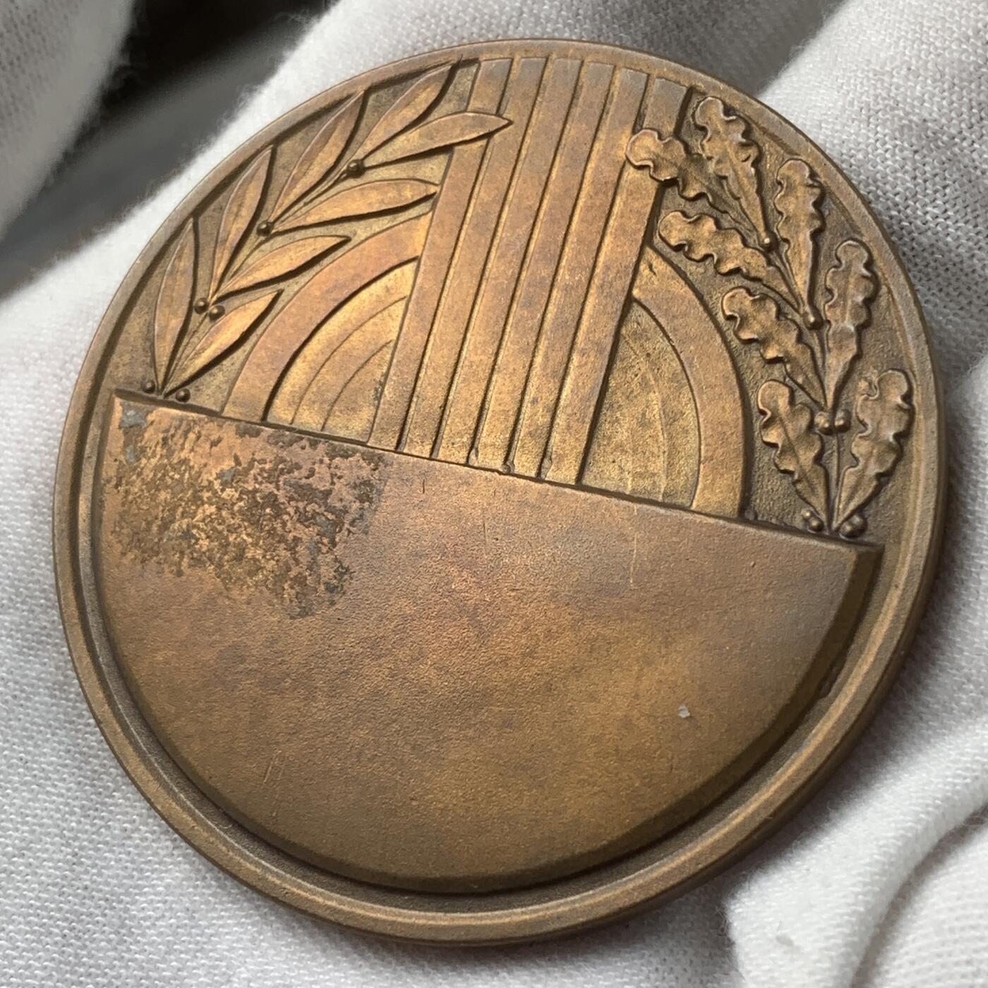 掌中浮雕-藏着的欧洲第031场 法国篮球比赛铜章，50mm
