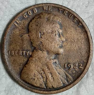 1922年D版美国林肯-麦穗1美分铜币 - 1922年D版美国林肯-麦穗1美分铜币